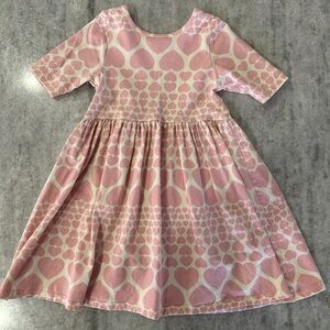 Pink Chicken Steph Dress Hearts 4Y